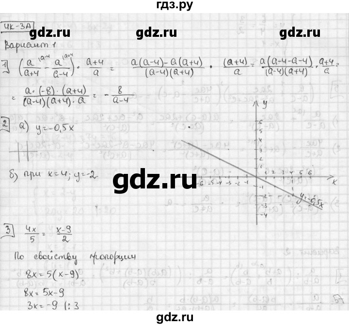 ГДЗ по алгебре 7 класс  Звавич дидактические материалы  итоговая контрольная работа / ИК-3А - В1, решебник №2