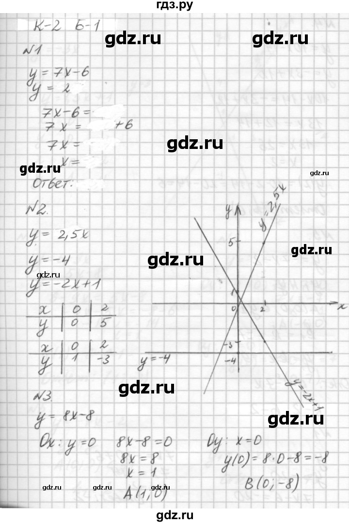 ГДЗ по алгебре 7 класс  Ершова самостоятельные и контрольные работы, геометрия  алгебра / контрольная работа / К-2 - Б1, решебник №2