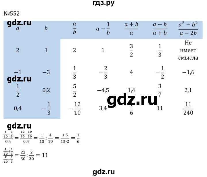 ГДЗ по алгебре 7 класс  Никольский   номер - 552, Решебник к учебнику 2022