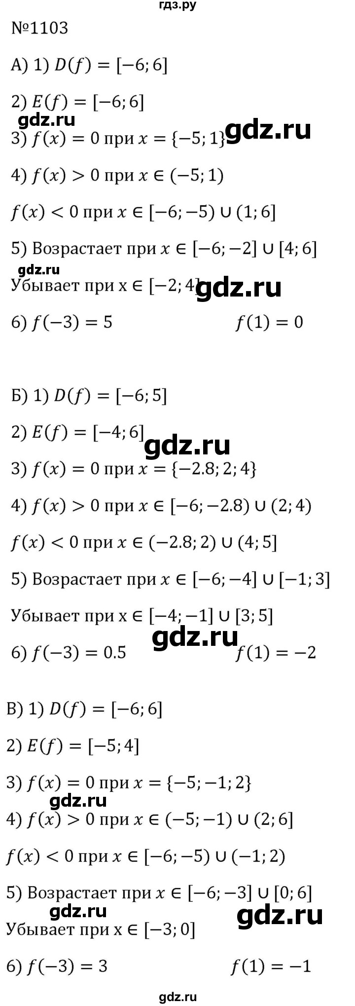 ГДЗ по алгебре 8 класс  Макарычев   задание - 1103, Решебник к учебнику 2023