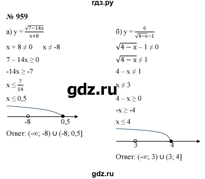 ГДЗ по алгебре 8 класс  Макарычев   задание - 959, Решебник к учебнику 2023