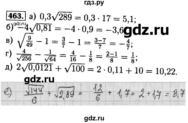 ГДЗ по алгебре 8 класс  Макарычев   задание - 463, Решебник к учебнику 2015