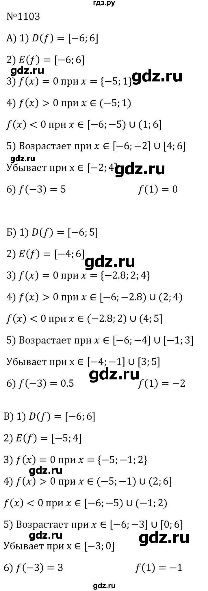 ГДЗ по алгебре 8 класс  Макарычев   задание - 1103, Решебник к учебнику 2024