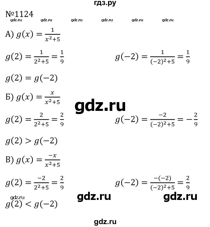 ГДЗ по алгебре 8 класс  Макарычев   задание - 1124, Решебник к учебнику 2024