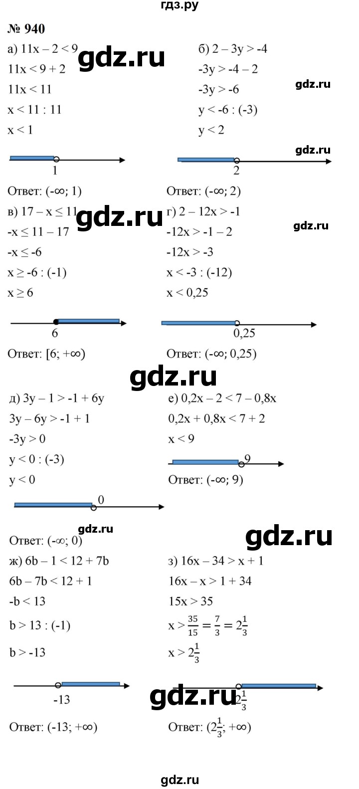 ГДЗ по алгебре 8 класс  Макарычев   задание - 940, Решебник к учебнику 2024