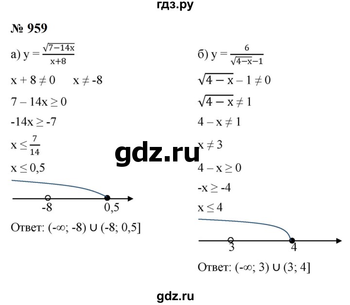 ГДЗ по алгебре 8 класс  Макарычев   задание - 959, Решебник к учебнику 2024