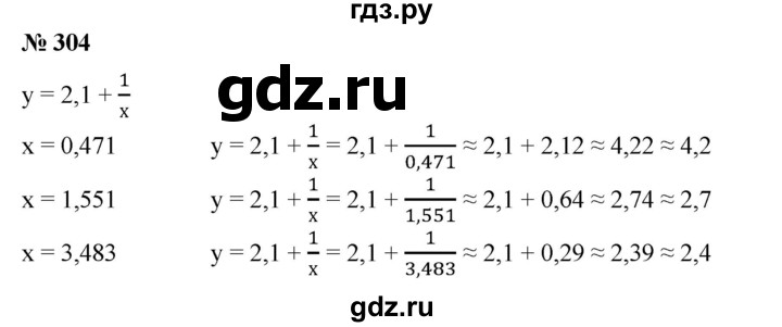 ГДЗ по алгебре 8 класс  Алимов   номер - 304, Решебник №2