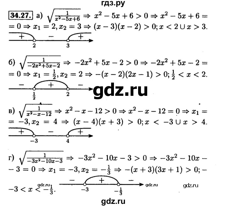 ГДЗ по алгебре 8 класс Мордкович Учебник, Задачник Базовый уровень §34 - 34.27, Решебник №2 к задачнику 2015