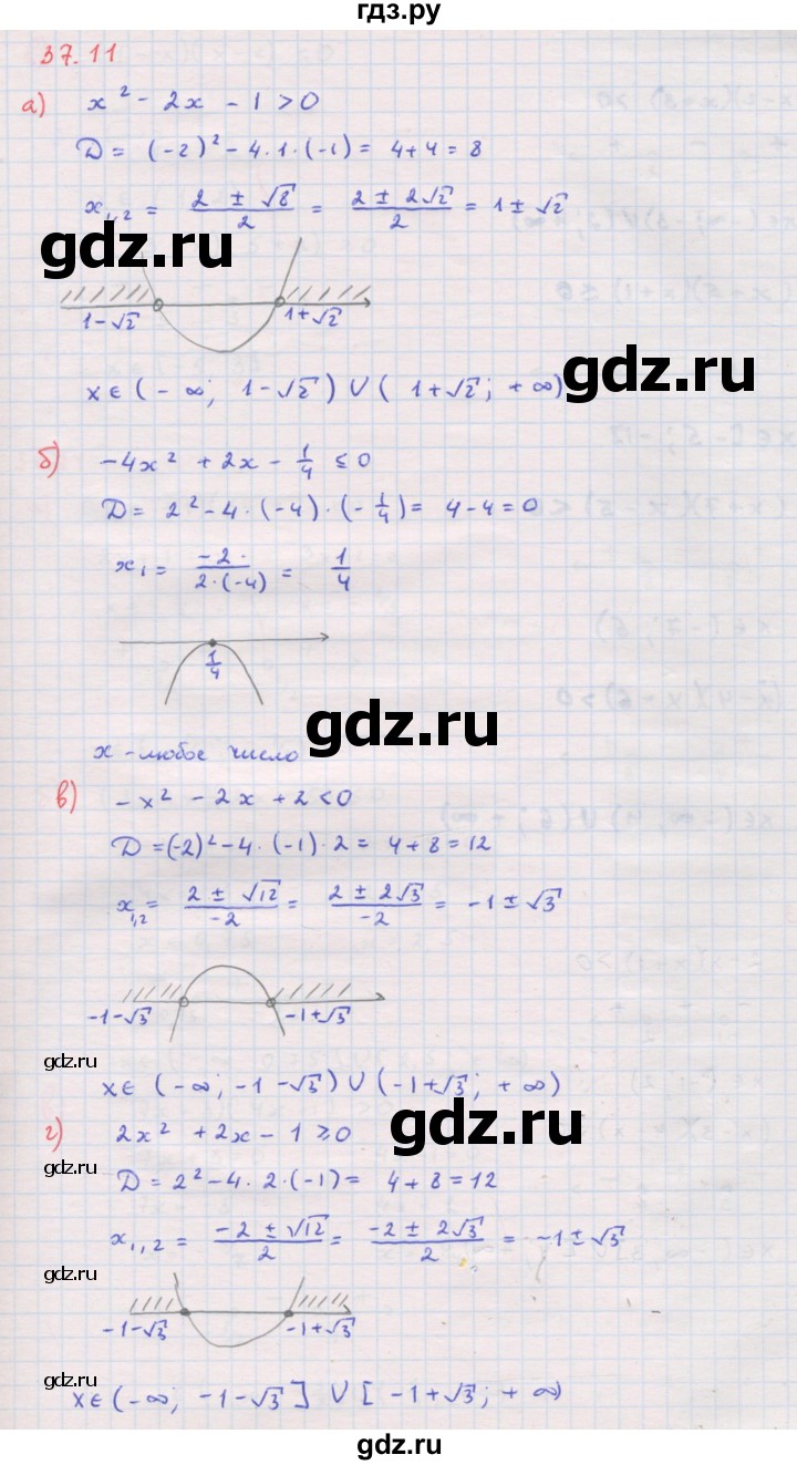 ГДЗ по алгебре 8 класс Мордкович Учебник, Задачник Базовый уровень §37 - 37.11, Решебник к задачнику 2017