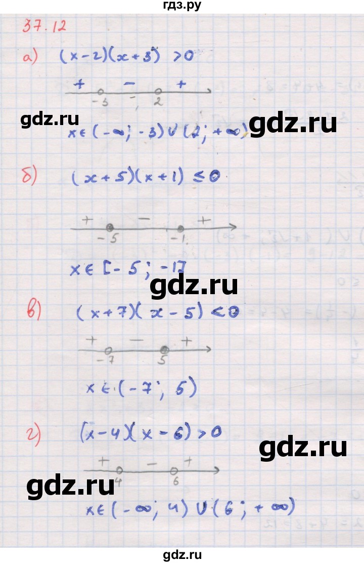ГДЗ по алгебре 8 класс Мордкович Учебник, Задачник Базовый уровень §37 - 37.12, Решебник к задачнику 2017