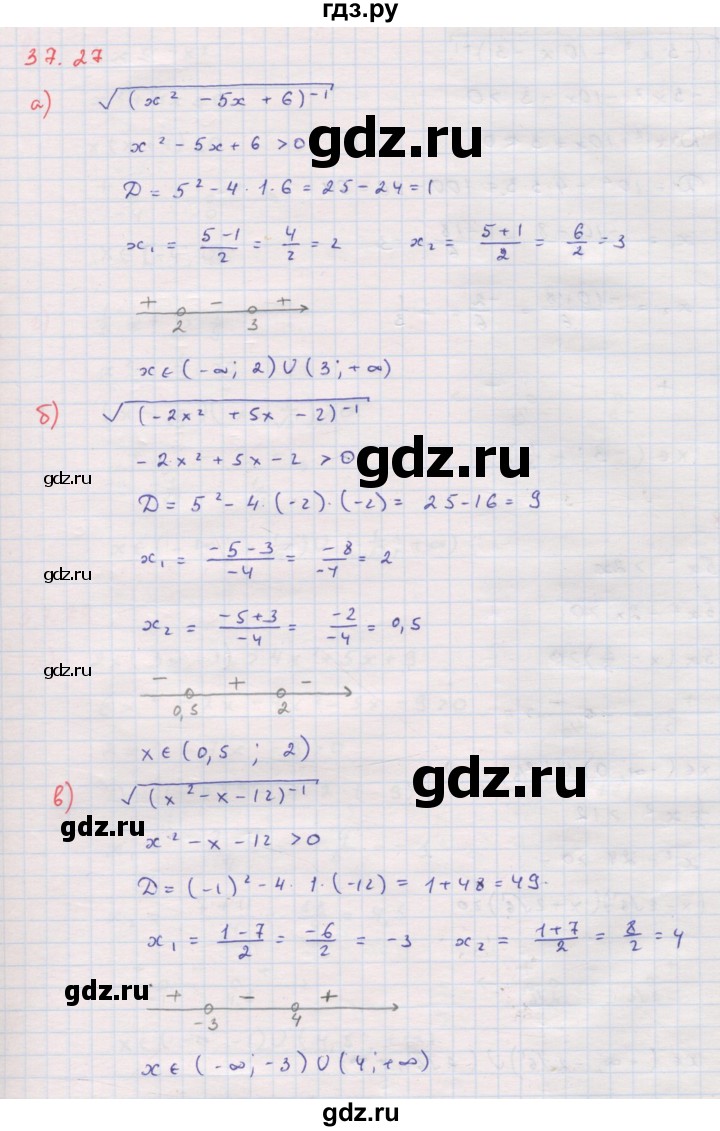 ГДЗ по алгебре 8 класс Мордкович Учебник, Задачник Базовый уровень §37 - 37.27, Решебник к задачнику 2017