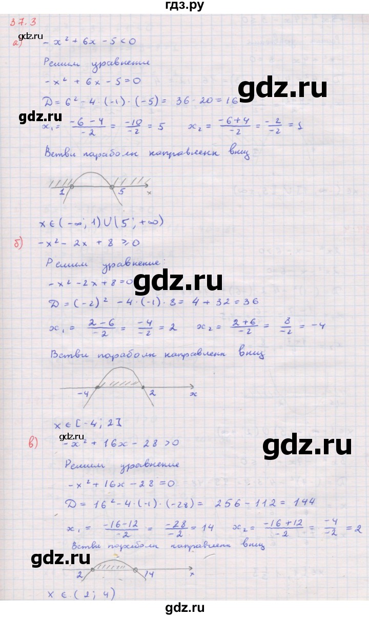 ГДЗ по алгебре 8 класс Мордкович Учебник, Задачник Базовый уровень §37 - 37.3, Решебник к задачнику 2017