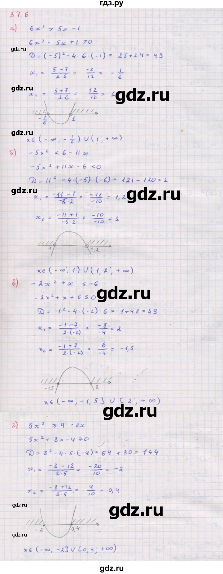 ГДЗ по алгебре 8 класс Мордкович Учебник, Задачник Базовый уровень §37 - 37.6, Решебник к задачнику 2017