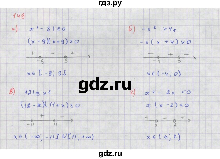 ГДЗ по алгебре 8 класс Мордкович Учебник, Задачник Базовый уровень итоговое повторение - 149, Решебник к задачнику 2017