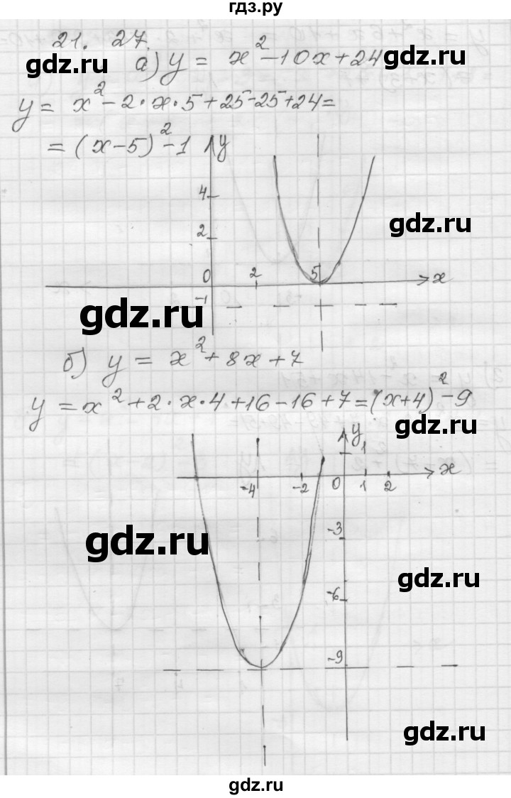 ГДЗ по алгебре 8 класс Мордкович Учебник, Задачник Базовый уровень §21 - 21.27, Решебник №1 к задачнику 2015