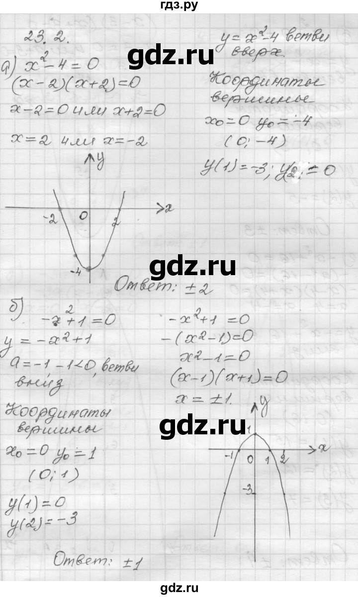 ГДЗ по алгебре 8 класс Мордкович Учебник, Задачник Базовый уровень §23 - 23.2, Решебник №1 к задачнику 2015