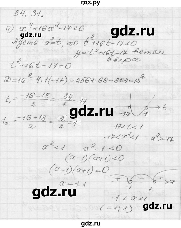 ГДЗ по алгебре 8 класс Мордкович Учебник, Задачник Базовый уровень §34 - 34.31, Решебник №1 к задачнику 2015