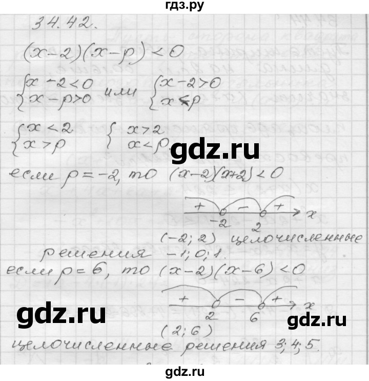ГДЗ по алгебре 8 класс Мордкович Учебник, Задачник Базовый уровень §34 - 34.42, Решебник №1 к задачнику 2015