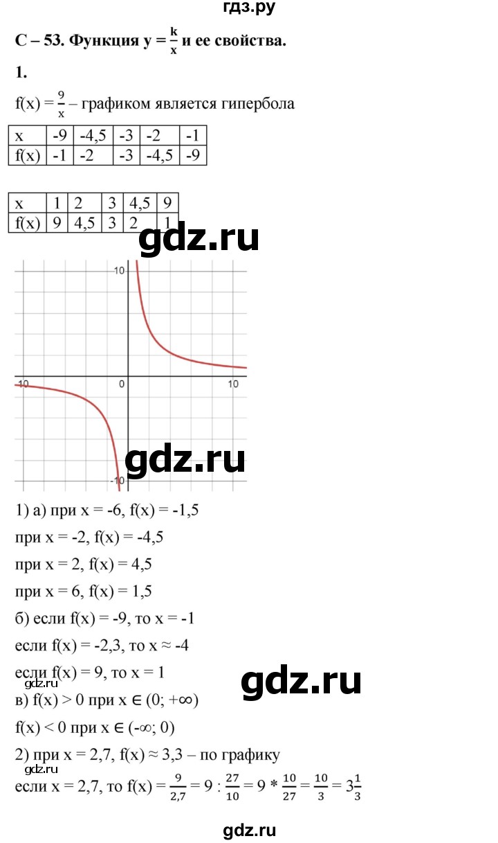 ГДЗ по алгебре 8 класс Жохов дидактические материалы (Макарычев) Базовый уровень самостоятельные работы / вариант 1 / С-53 - 1, Решебник 2025