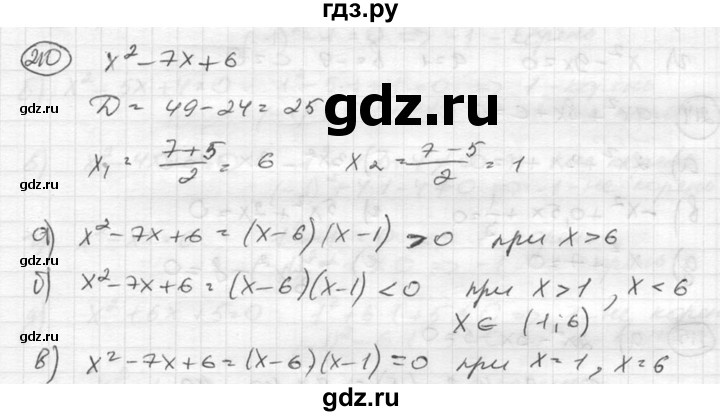 ГДЗ по алгебре 8 класс  Никольский   номер - 210, Решебник №1 к учебнику 2015