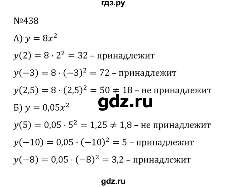 ГДЗ по алгебре 8 класс  Никольский   номер - 438, Решебник к учебнику 2022