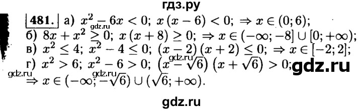 ГДЗ по алгебре 9 класс  Макарычев  Базовый уровень задание - 481, Решебник к учебнику 2015