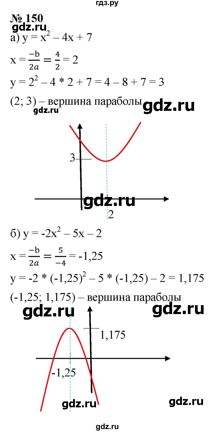 ГДЗ по алгебре 9 класс  Макарычев  Базовый уровень задание - 150, Решебник к учебнику 2024