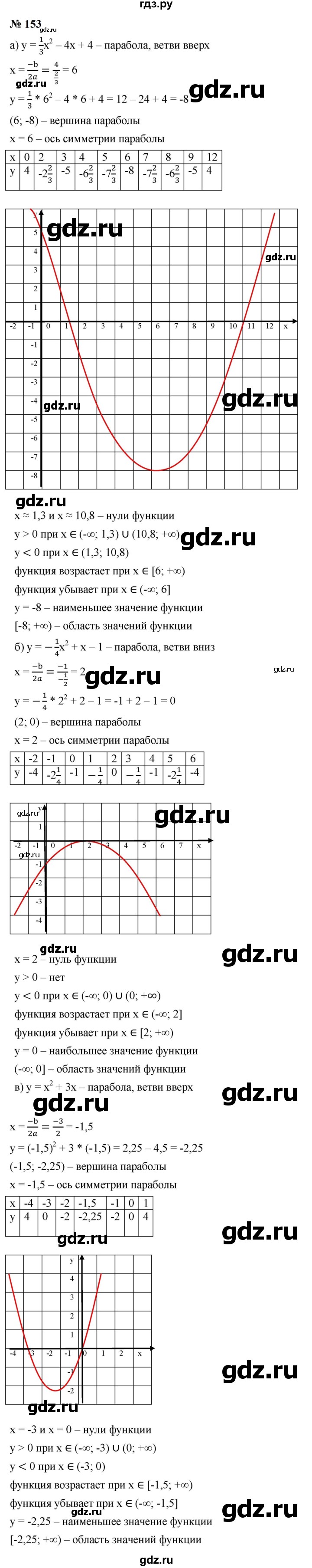 ГДЗ по алгебре 9 класс  Макарычев  Базовый уровень задание - 153, Решебник к учебнику 2024