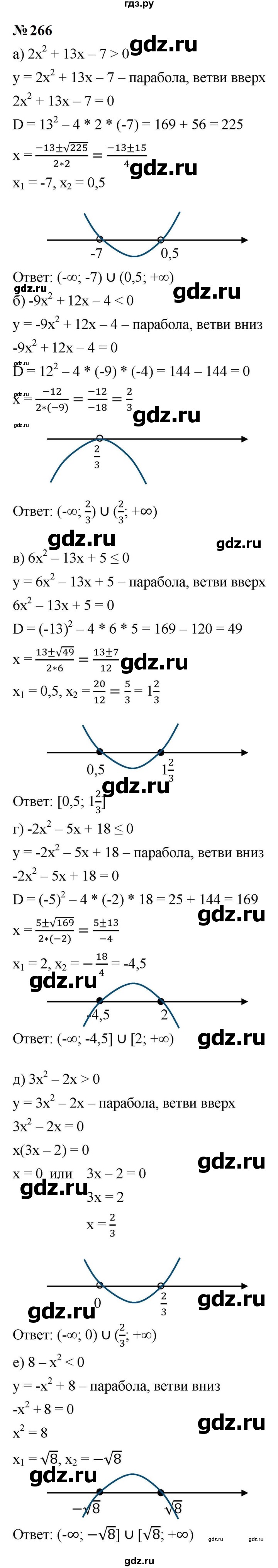 ГДЗ по алгебре 9 класс  Макарычев  Базовый уровень задание - 266, Решебник к учебнику 2024