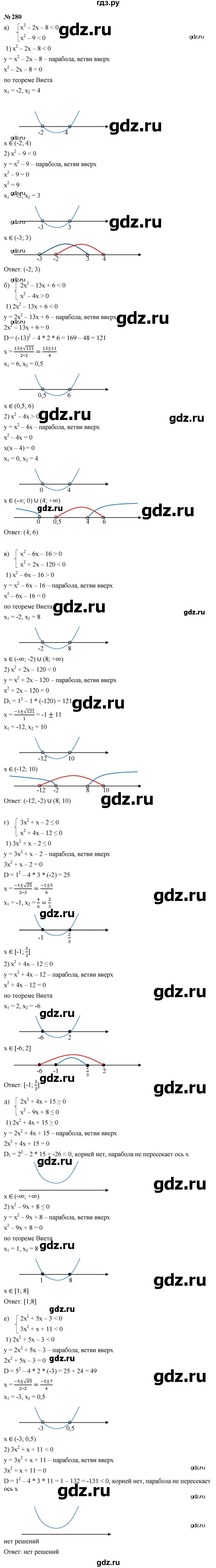 ГДЗ по алгебре 9 класс  Макарычев  Базовый уровень задание - 280, Решебник к учебнику 2024