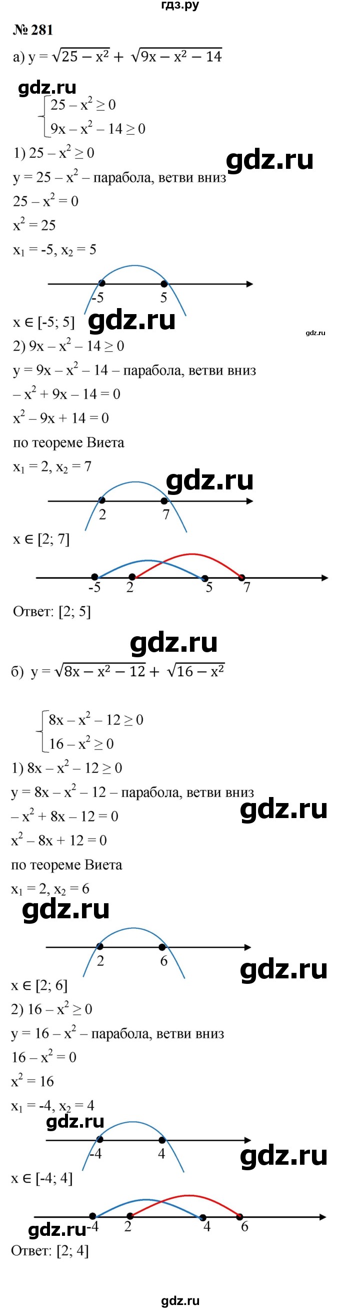 ГДЗ по алгебре 9 класс  Макарычев  Базовый уровень задание - 281, Решебник к учебнику 2024