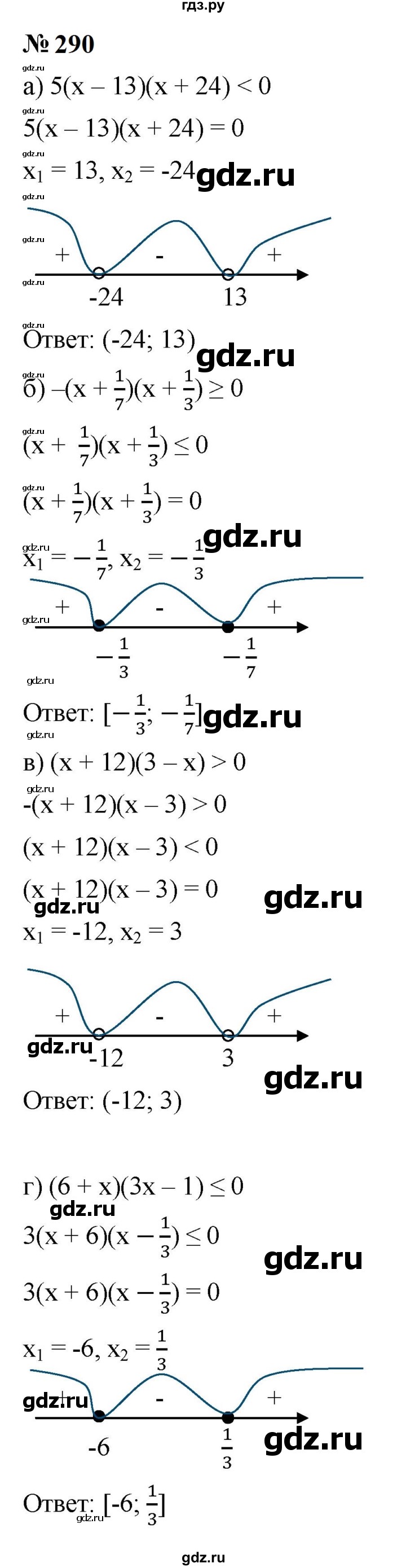 ГДЗ по алгебре 9 класс  Макарычев  Базовый уровень задание - 290, Решебник к учебнику 2024