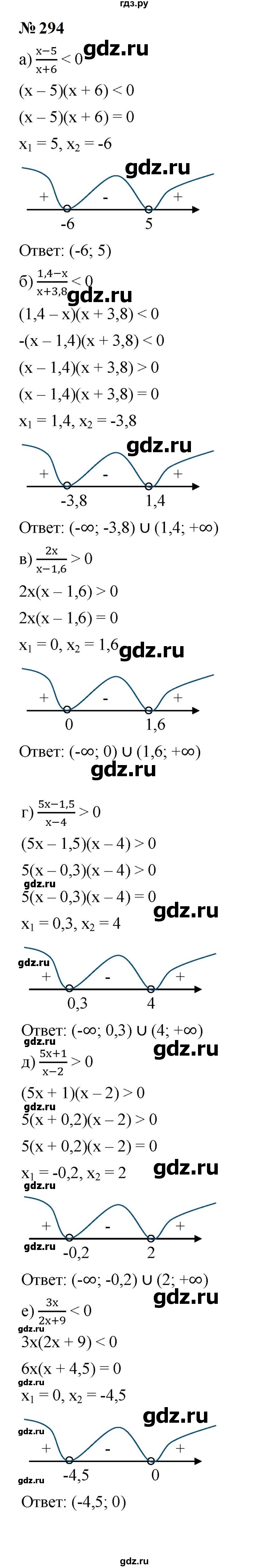 ГДЗ по алгебре 9 класс  Макарычев  Базовый уровень задание - 294, Решебник к учебнику 2024