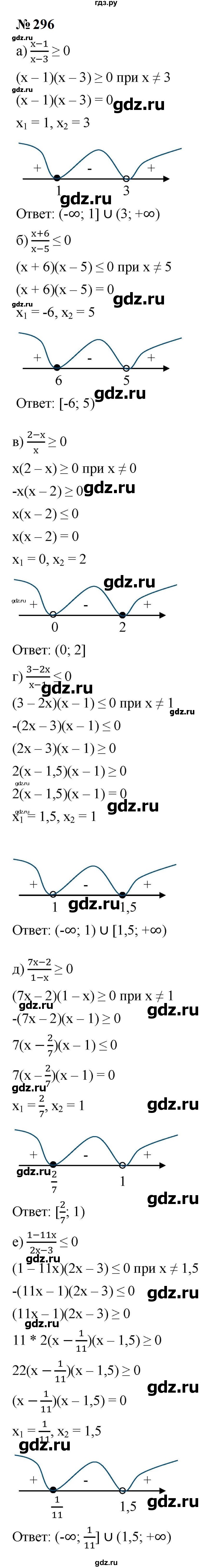 ГДЗ по алгебре 9 класс  Макарычев  Базовый уровень задание - 296, Решебник к учебнику 2024