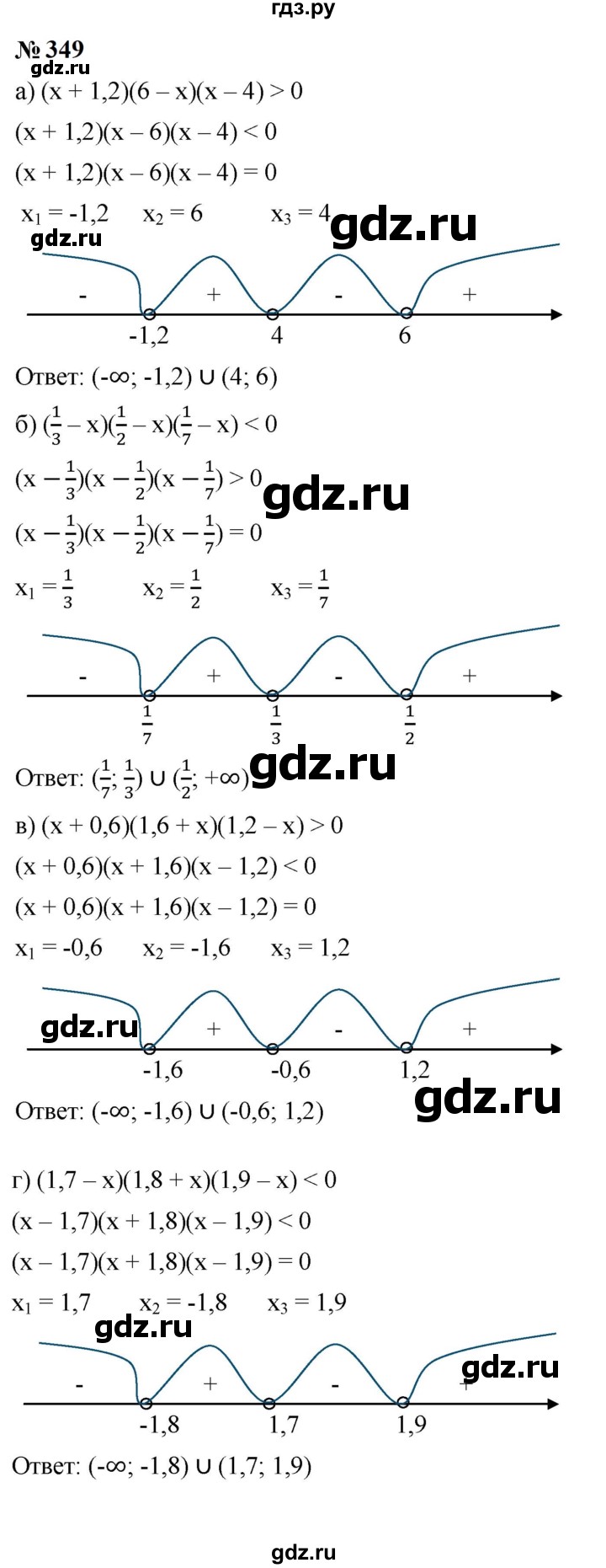 ГДЗ по алгебре 9 класс  Макарычев  Базовый уровень задание - 349, Решебник к учебнику 2024
