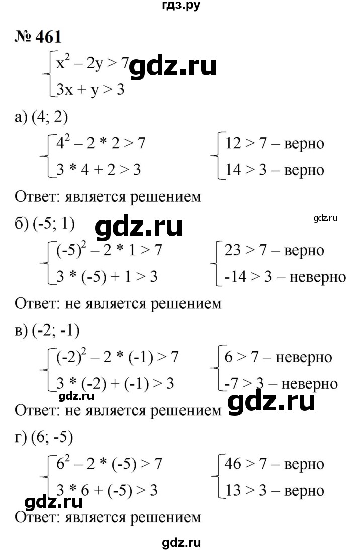 ГДЗ по алгебре 9 класс  Макарычев  Базовый уровень задание - 461, Решебник к учебнику 2024