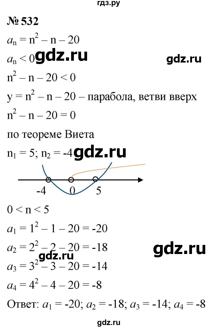 ГДЗ по алгебре 9 класс  Макарычев  Базовый уровень задание - 532, Решебник к учебнику 2024
