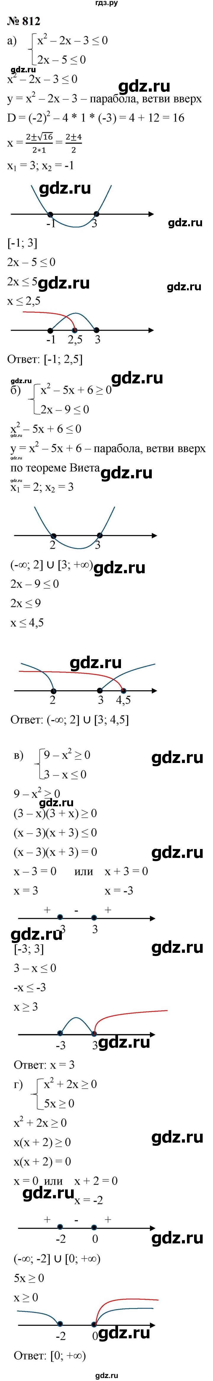 ГДЗ по алгебре 9 класс  Макарычев  Базовый уровень задание - 812, Решебник к учебнику 2024