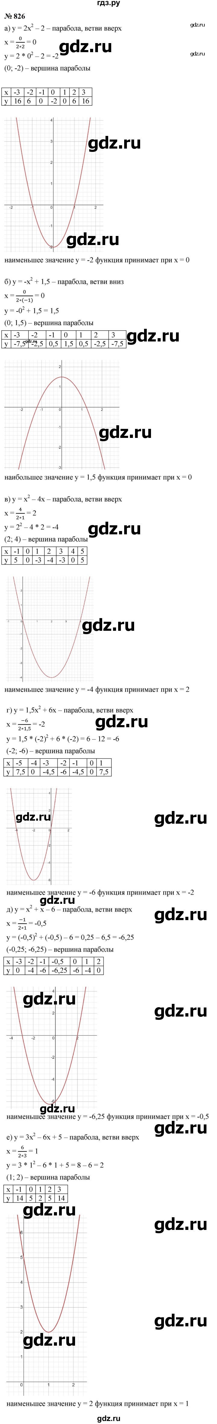 ГДЗ по алгебре 9 класс  Макарычев  Базовый уровень задание - 826, Решебник к учебнику 2024