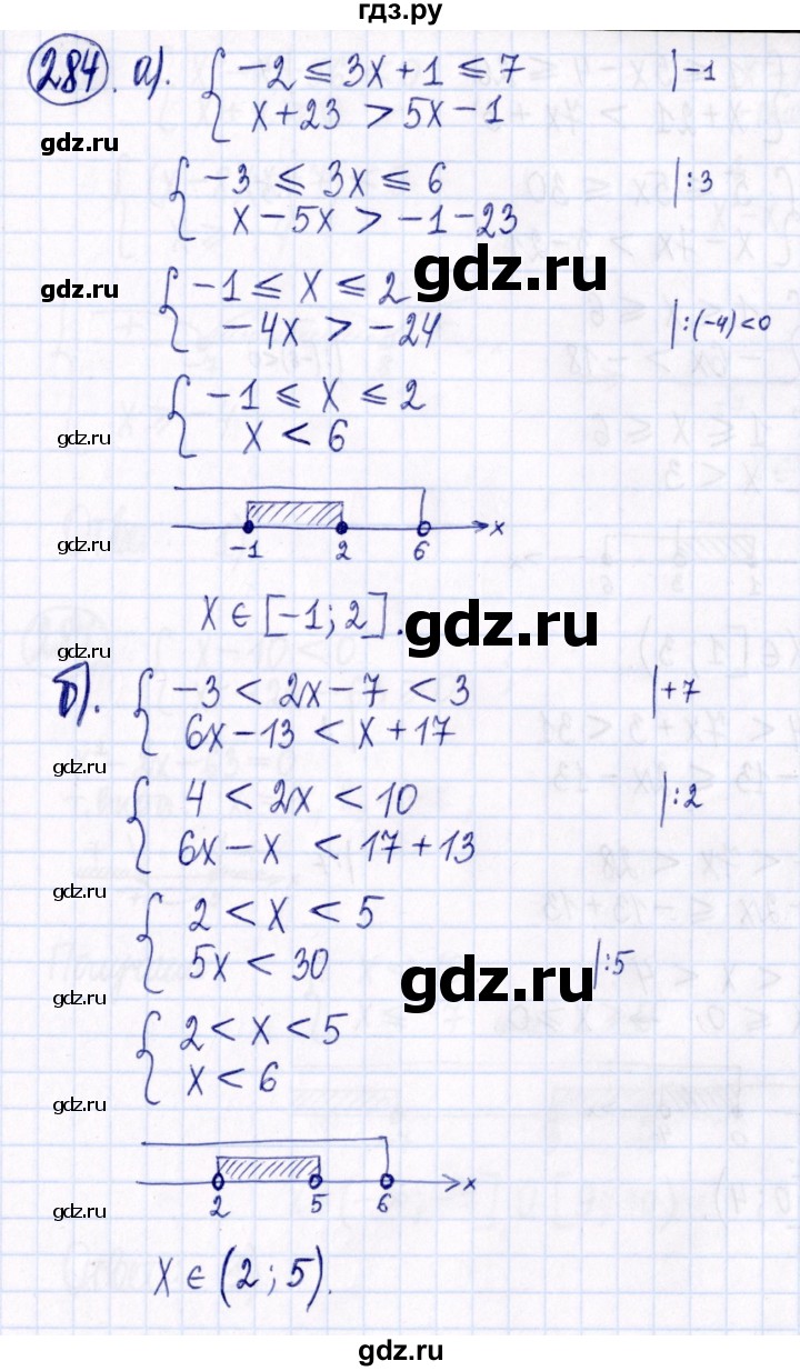 ГДЗ задачник 2021 / итоговое повторение 284 алгебра 9 класс Учебник,  Задачник Мордкович, Семенов