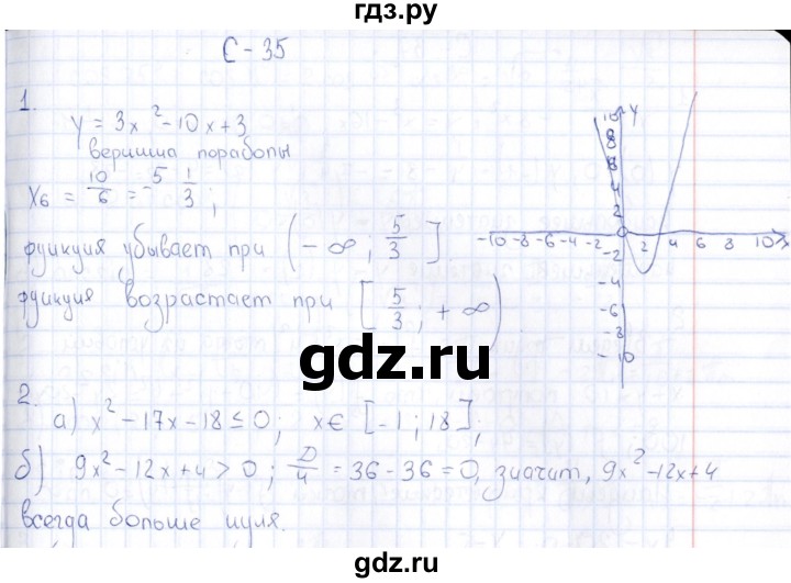 ГДЗ по алгебре 10 класс Ивлев  Дидактические материалы  самостоятельная работа / вариант 1 - 35, Решебник