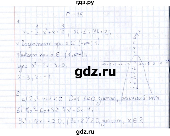 ГДЗ по алгебре 10 класс Ивлев  Дидактические материалы  самостоятельная работа / вариант 6 - 35, Решебник