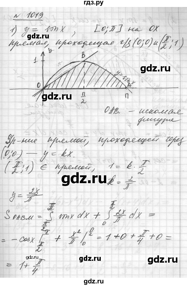 ГДЗ по алгебре 10‐11 класс  Алимов  Базовый и углубленный уровень упражнение - 1019, Решебник №1