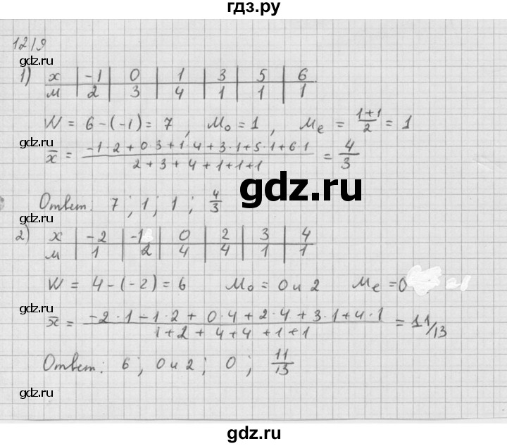 ГДЗ по алгебре 10‐11 класс  Алимов  Базовый и углубленный уровень упражнение - 1219, Решебник №1