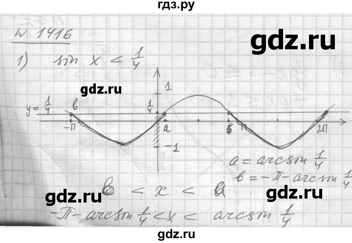 ГДЗ по алгебре 10‐11 класс  Алимов  Базовый и углубленный уровень упражнение - 1416, Решебник №1