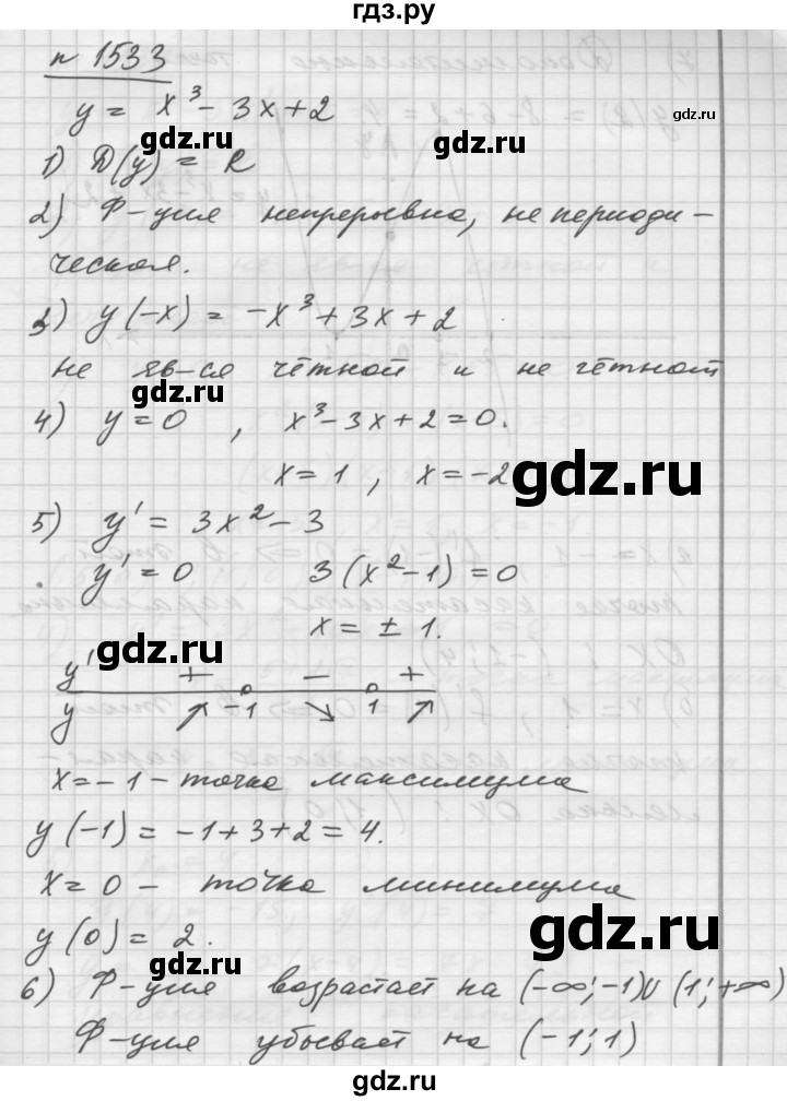 ГДЗ по алгебре 10‐11 класс  Алимов  Базовый и углубленный уровень упражнение - 1533, Решебник №1