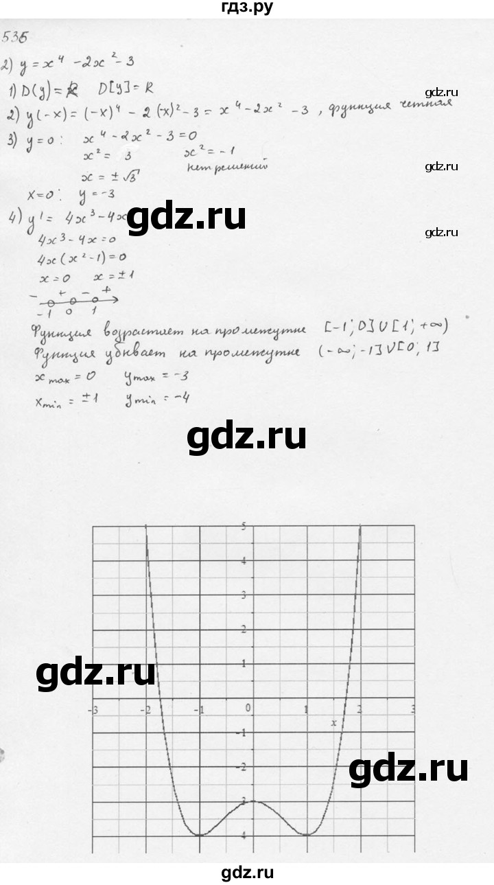 ГДЗ по алгебре 10‐11 класс  Алимов  Базовый и углубленный уровень упражнение - 1535, Решебник №1