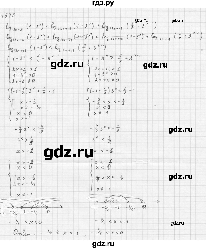 ГДЗ по алгебре 10‐11 класс  Алимов  Базовый и углубленный уровень упражнение - 1575, Решебник №1