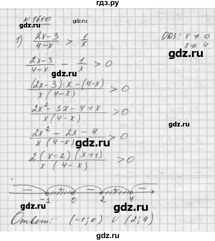ГДЗ по алгебре 10‐11 класс  Алимов  Базовый и углубленный уровень упражнение - 1610, Решебник №1