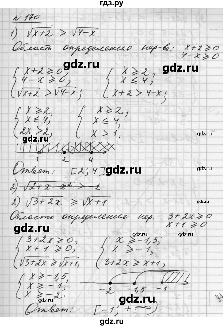ГДЗ по алгебре 10‐11 класс  Алимов  Базовый и углубленный уровень упражнение - 170, Решебник №1